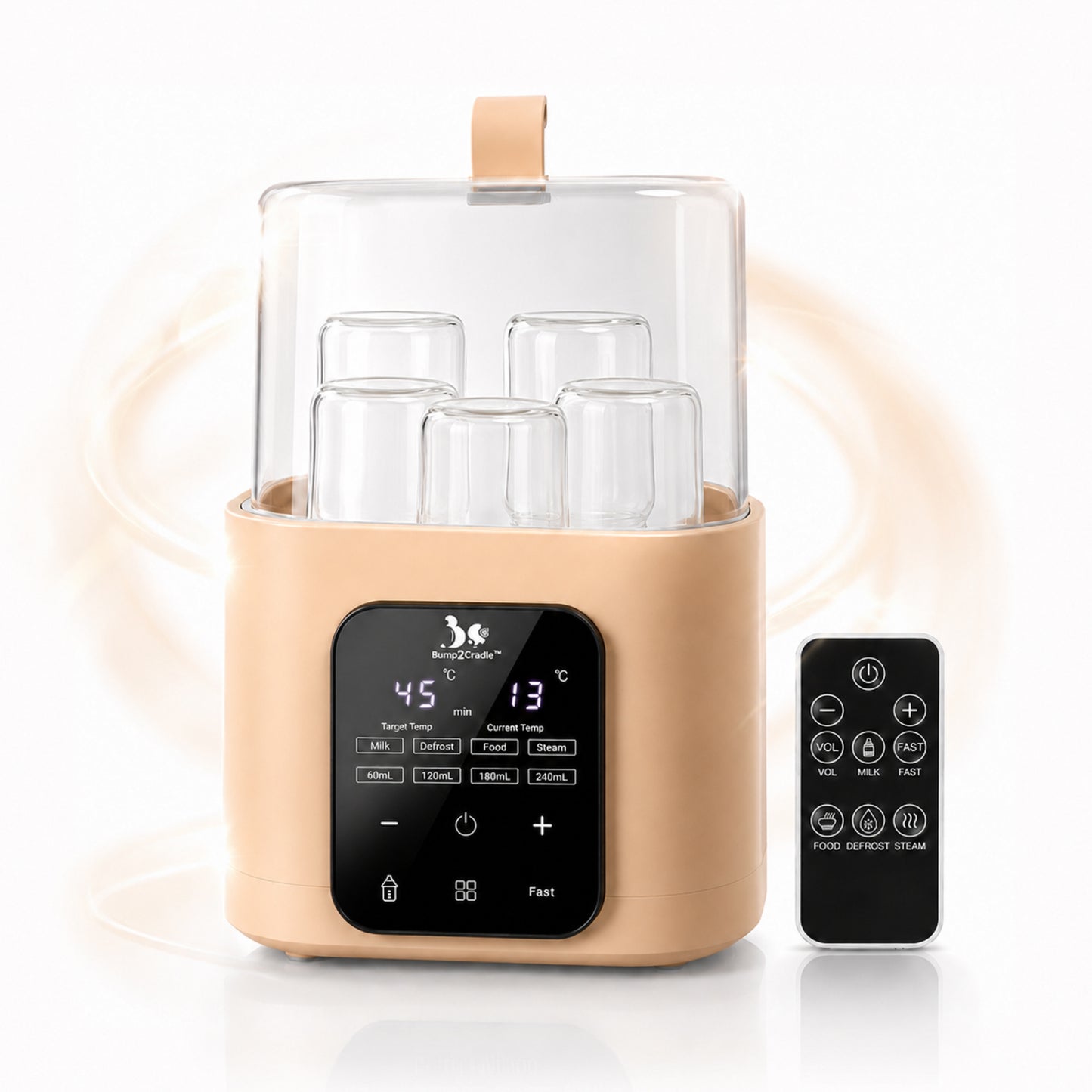 PortaPure 6 in 1 Steam Sterilizer  with Remote Control | Baby Bottle Sterilizer, Breast milk thawing ,Travel Friendly | For Bottles, Pump Parts & Baby accessories