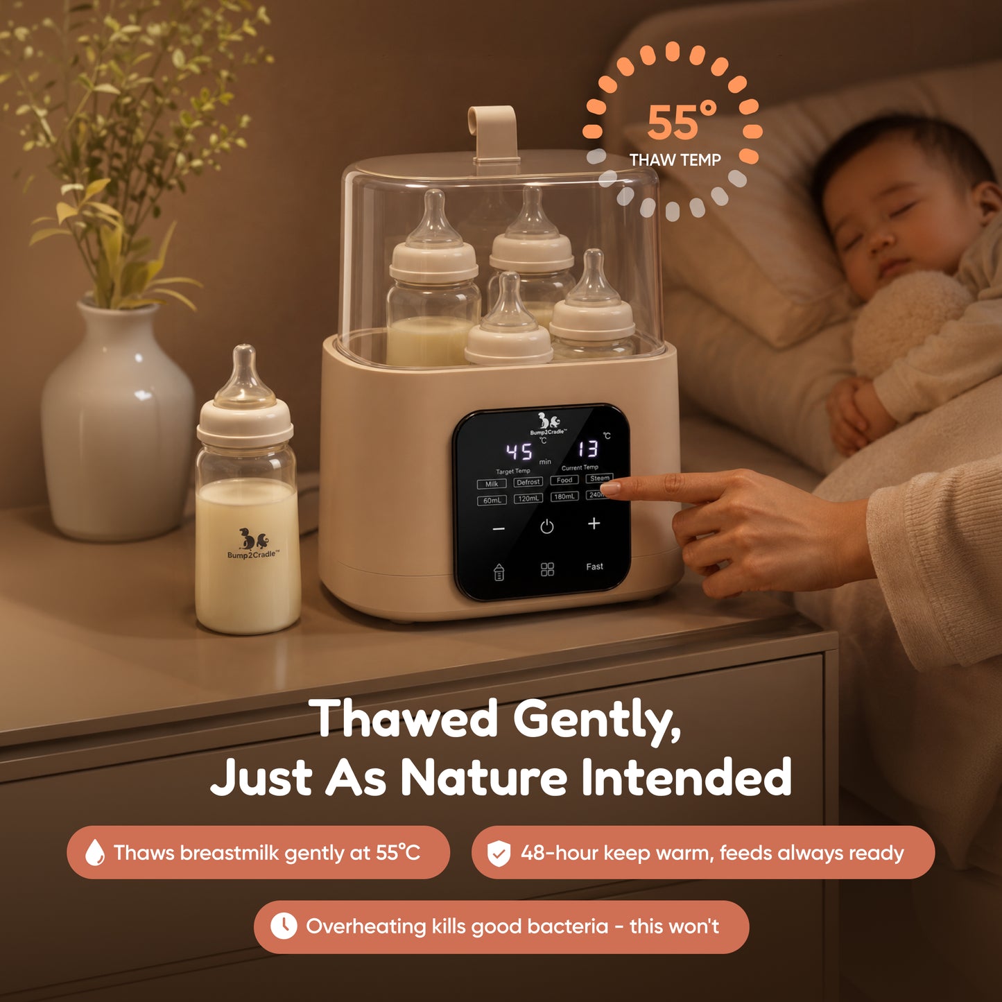 PortaPure 6 in 1 Steam Sterilizer  with Remote Control | Baby Bottle Sterilizer, Breast milk thawing ,Travel Friendly | For Bottles, Pump Parts & Baby accessories