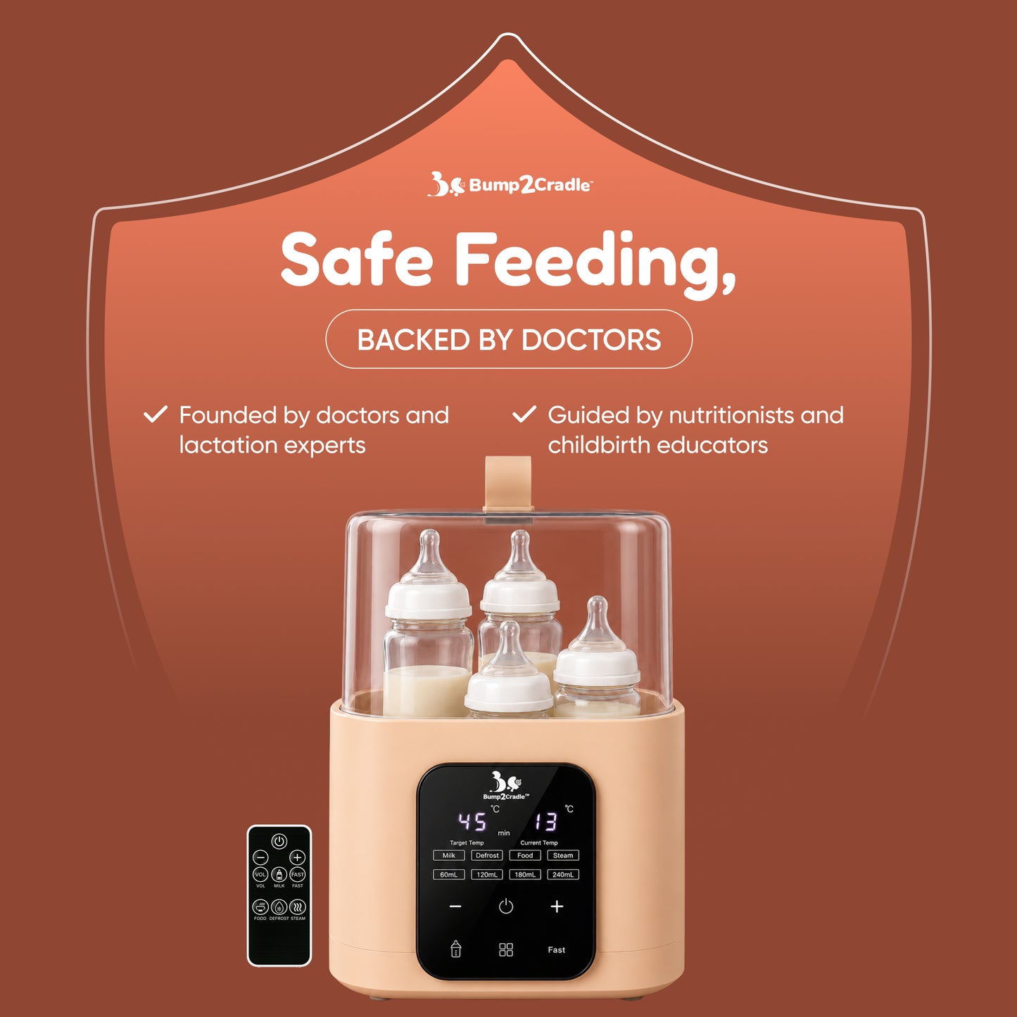 PortaPure 6 in 1 Steam Sterilizer  with Remote Control | Baby Bottle Sterilizer, Breast milk thawing ,Travel Friendly | For Bottles, Pump Parts & Baby accessories