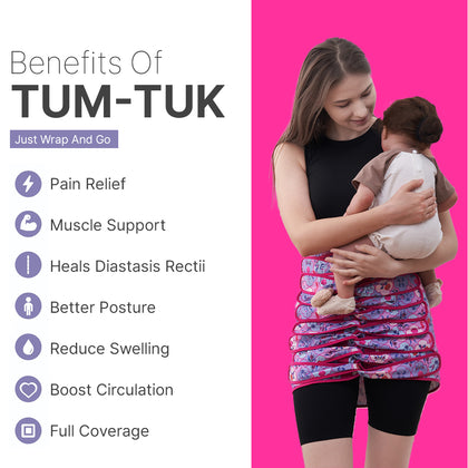 Tum Tuk Postpartum Belly Control Belt  3 in 1 post C section / Natural Birth Support Recovery Wrap / Waist Shaper / Maternity Gridle For New Moms