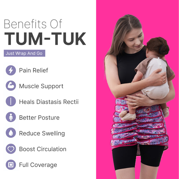 Tum Tuk Postpartum Belly Control Belt  3 in 1 post C section / Natural Birth Support Recovery Wrap / Waist Shaper / Maternity Gridle For New Moms
