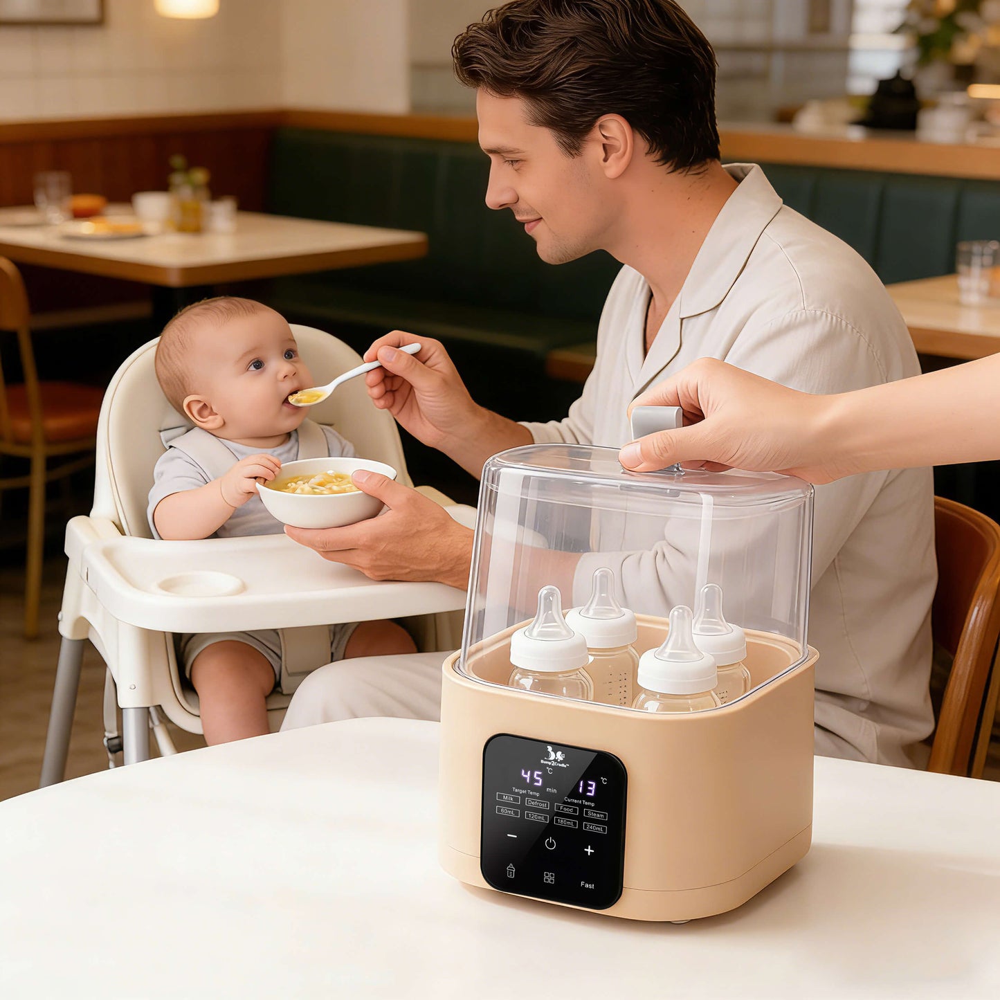 PortaPure 6-in-1 Baby Bottle & Breast Pump Sterilizer with Remote Control | Sterilize, Thaw & Travel-Friendly